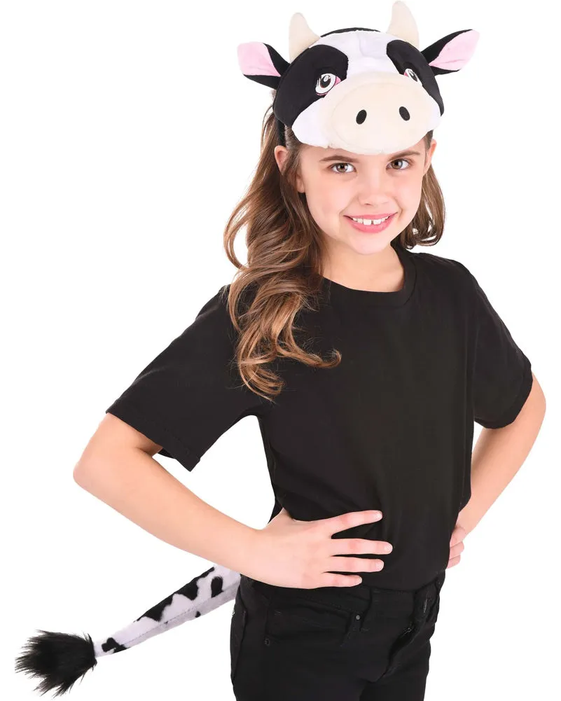 Cow Plush Headband and Tail Deluxe Set