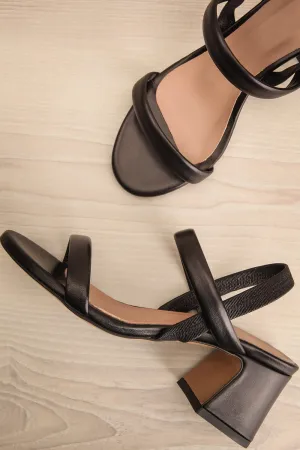 Cubisme | Strappy Block Heel Leather Sandals