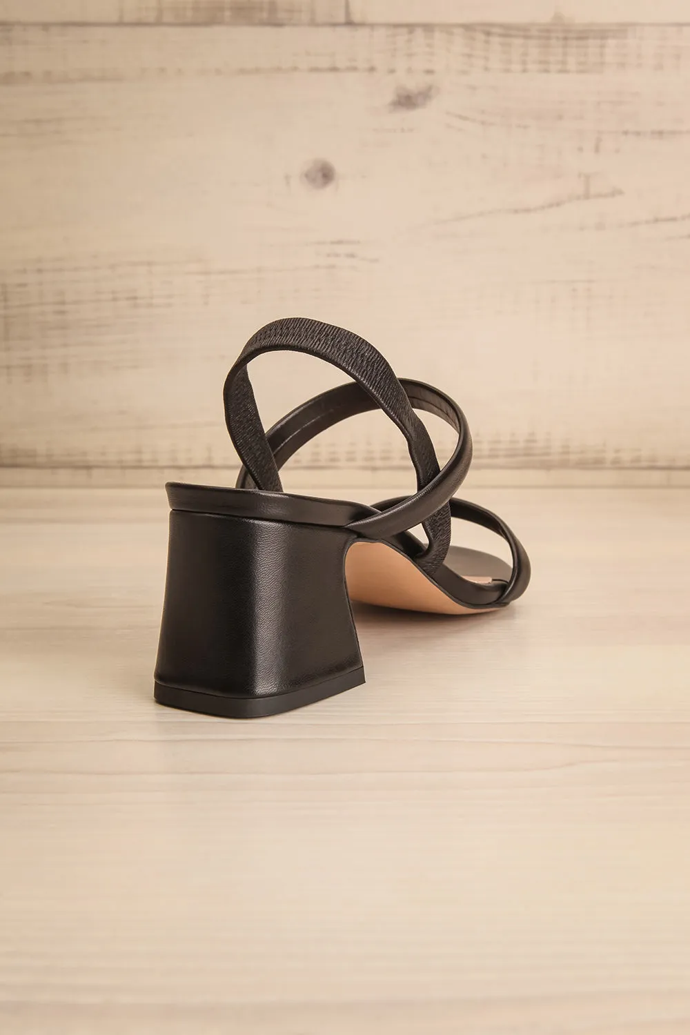 Cubisme | Strappy Block Heel Leather Sandals