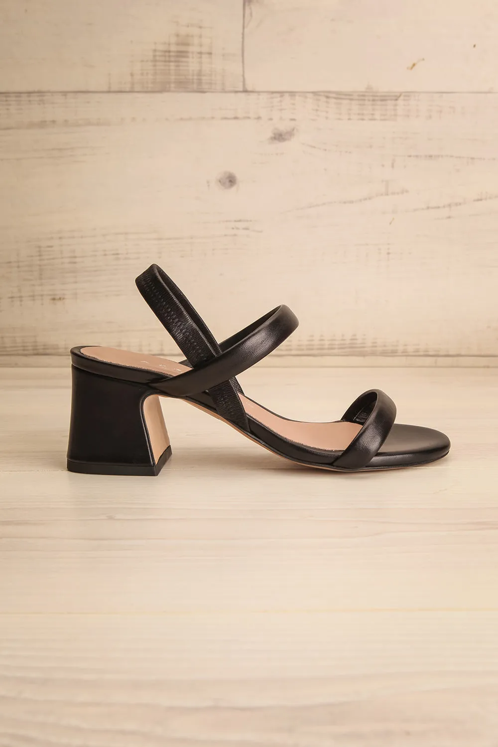 Cubisme | Strappy Block Heel Leather Sandals