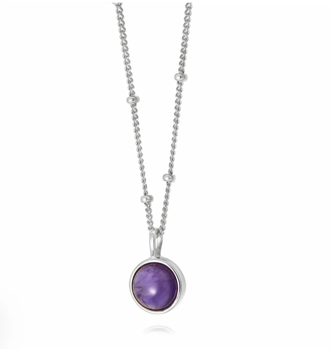 Daisy London Amethyst Healing Stone Necklace Silver HN1002_SLV