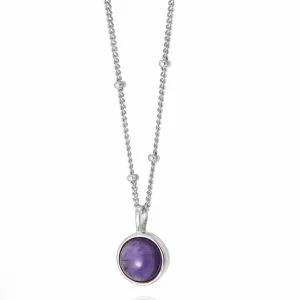 Daisy London Amethyst Healing Stone Necklace Silver HN1002_SLV