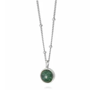 Daisy London Green Aventurine Healing Stone Necklace Silver HN1001_SLV