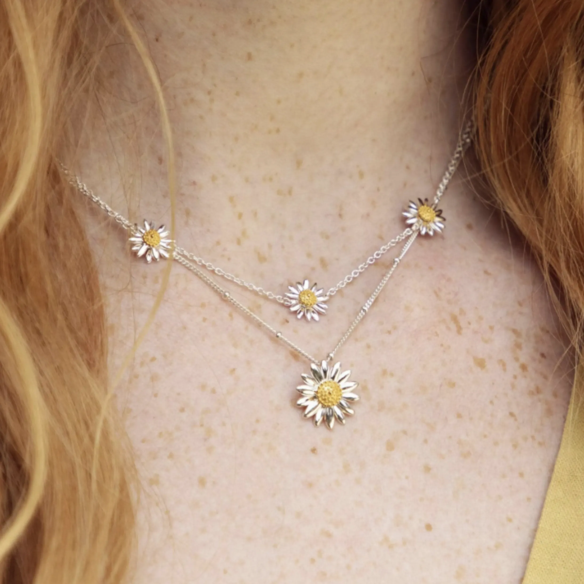 Daisy London Three English Daisy Chain Necklace N2015