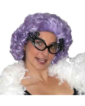 Dame Edna Deluxe Curly Purple Wig