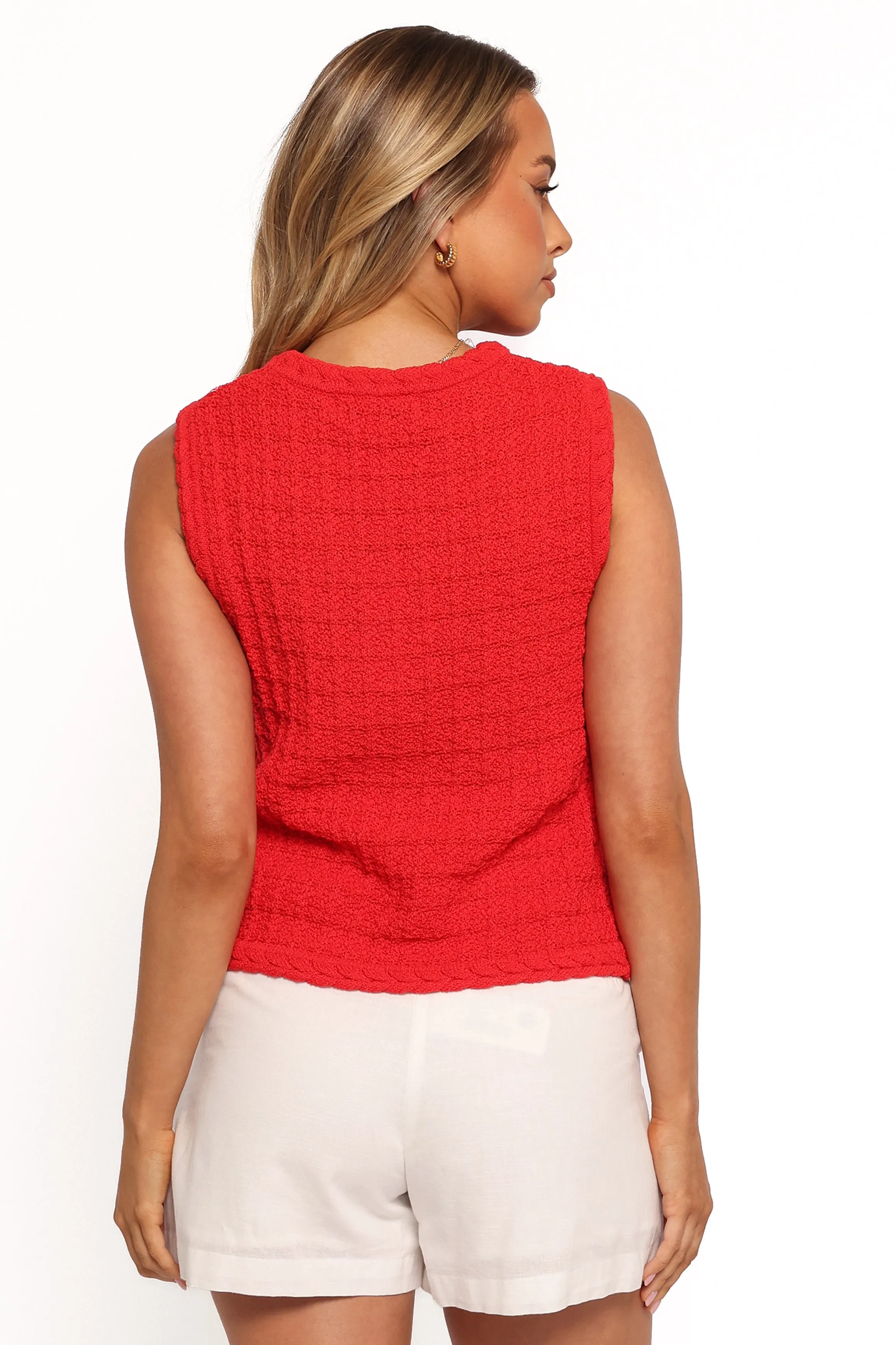 Davis Knit Vest - Red