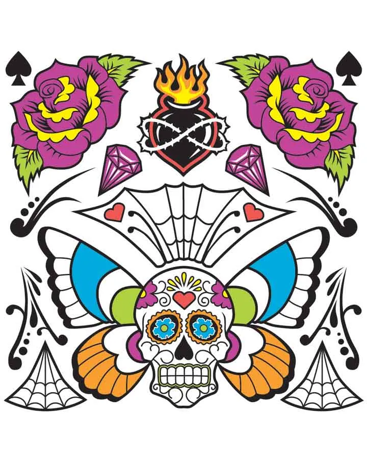 Day of the Dead Body Chest Tattoo