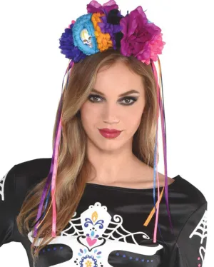 Day Of The Dead Neon Floral Headpiece