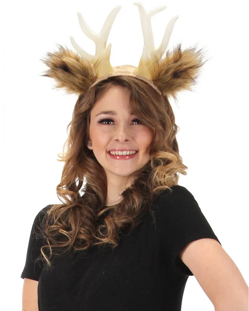 Deer Antlers with Ears Deluxe Headband