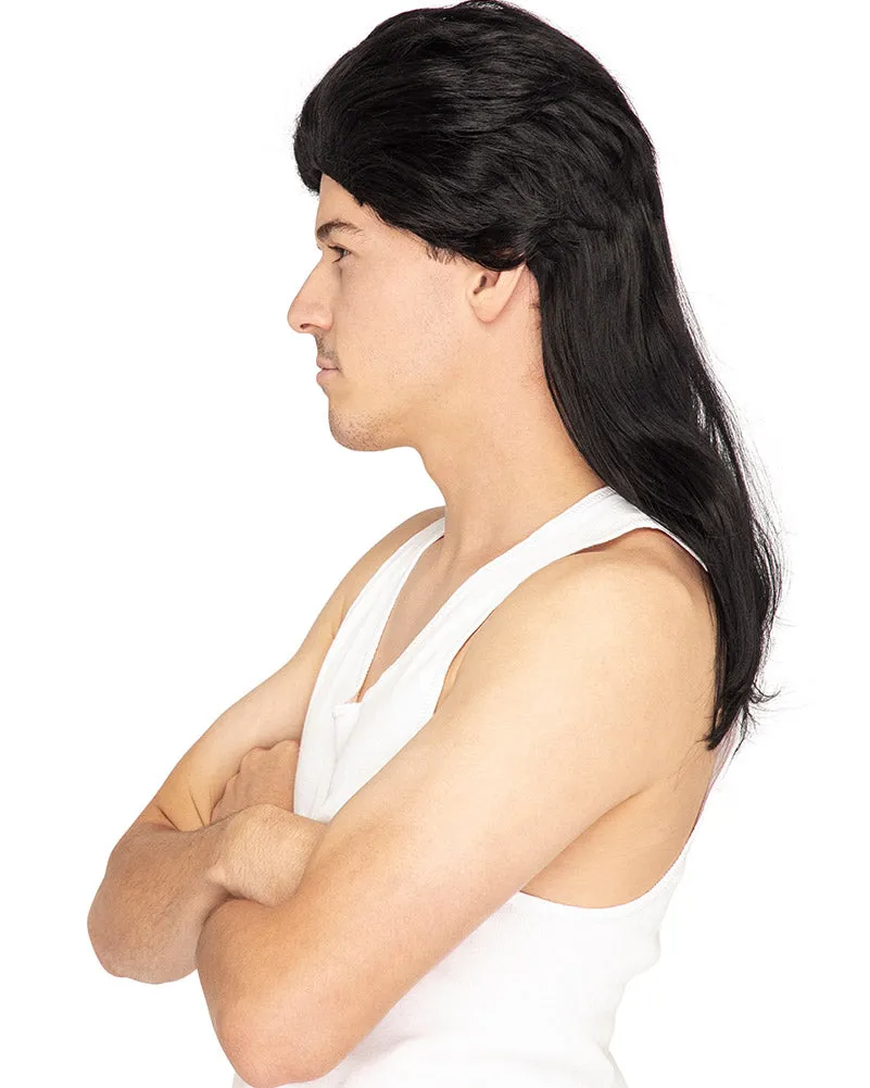 Deluxe Black Mullet Wig