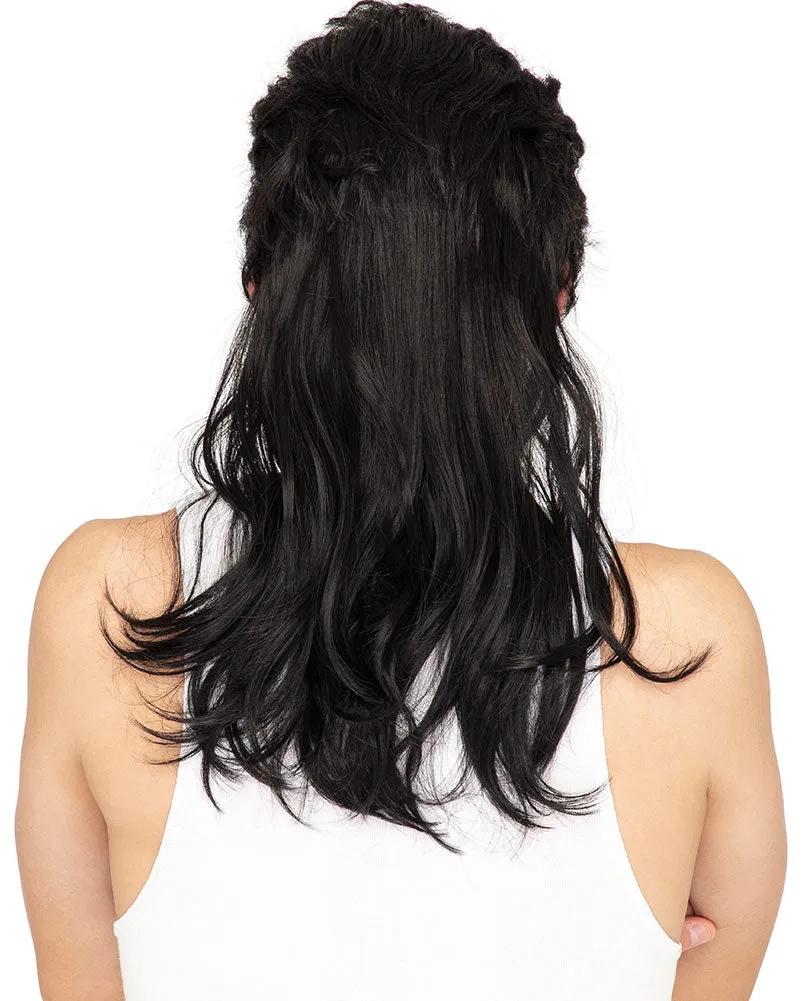 Deluxe Black Mullet Wig