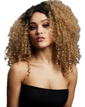 Deluxe Fever Lizzo Curly Brown Wig