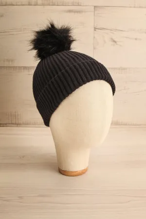 Detourne Black | Knit Tuque w/ Pompom