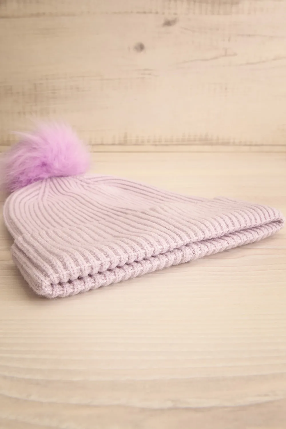 Detourne Lilac | Knit Tuque w/ Pompom