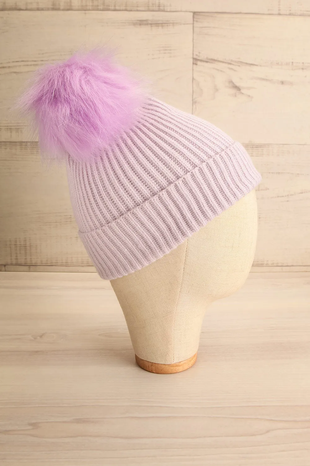 Detourne Lilac | Knit Tuque w/ Pompom