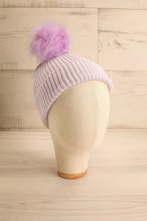 Detourne Lilac | Knit Tuque w/ Pompom