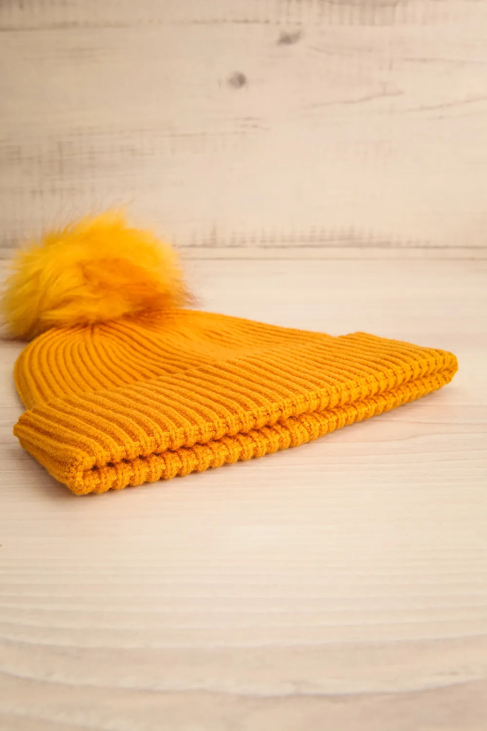 Detourne Mustard | Knit Tuque w/ Pompom