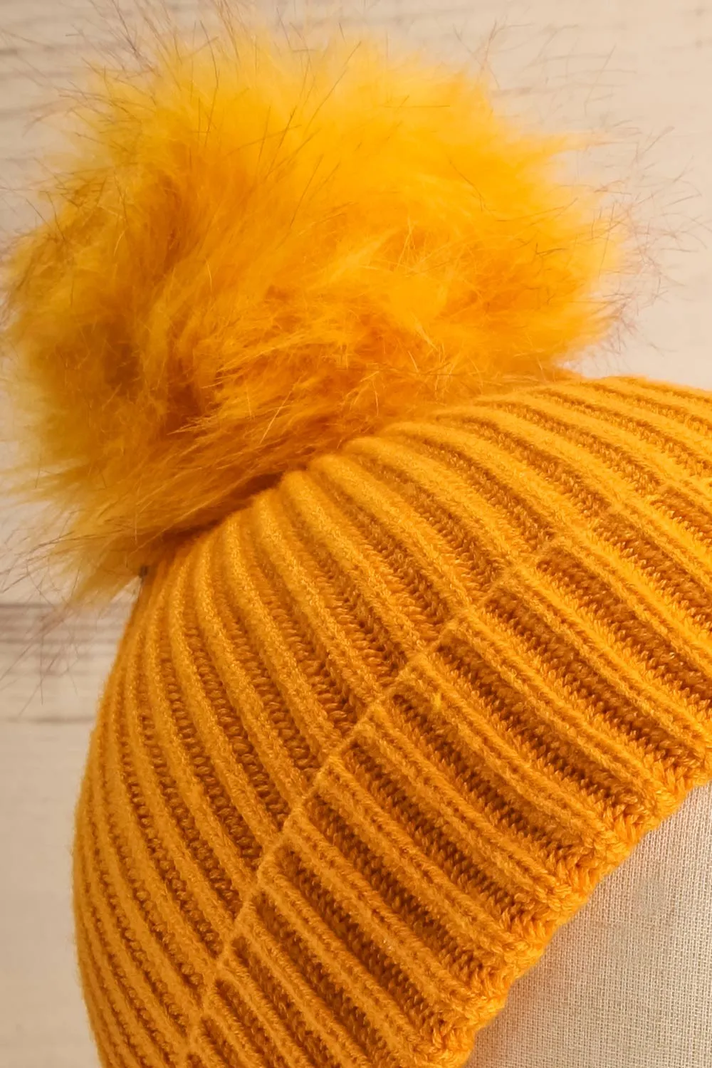 Detourne Mustard | Knit Tuque w/ Pompom