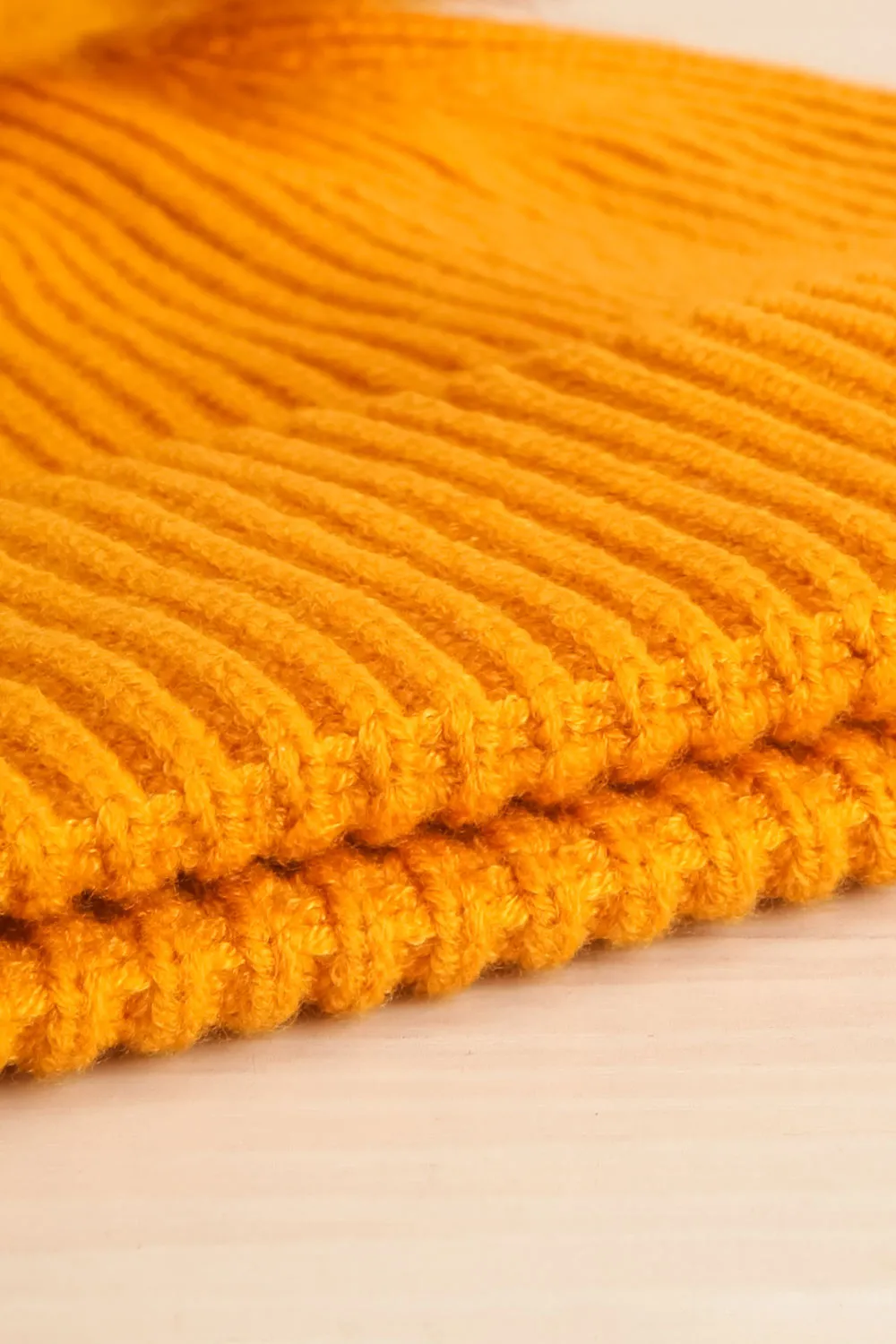 Detourne Mustard | Knit Tuque w/ Pompom