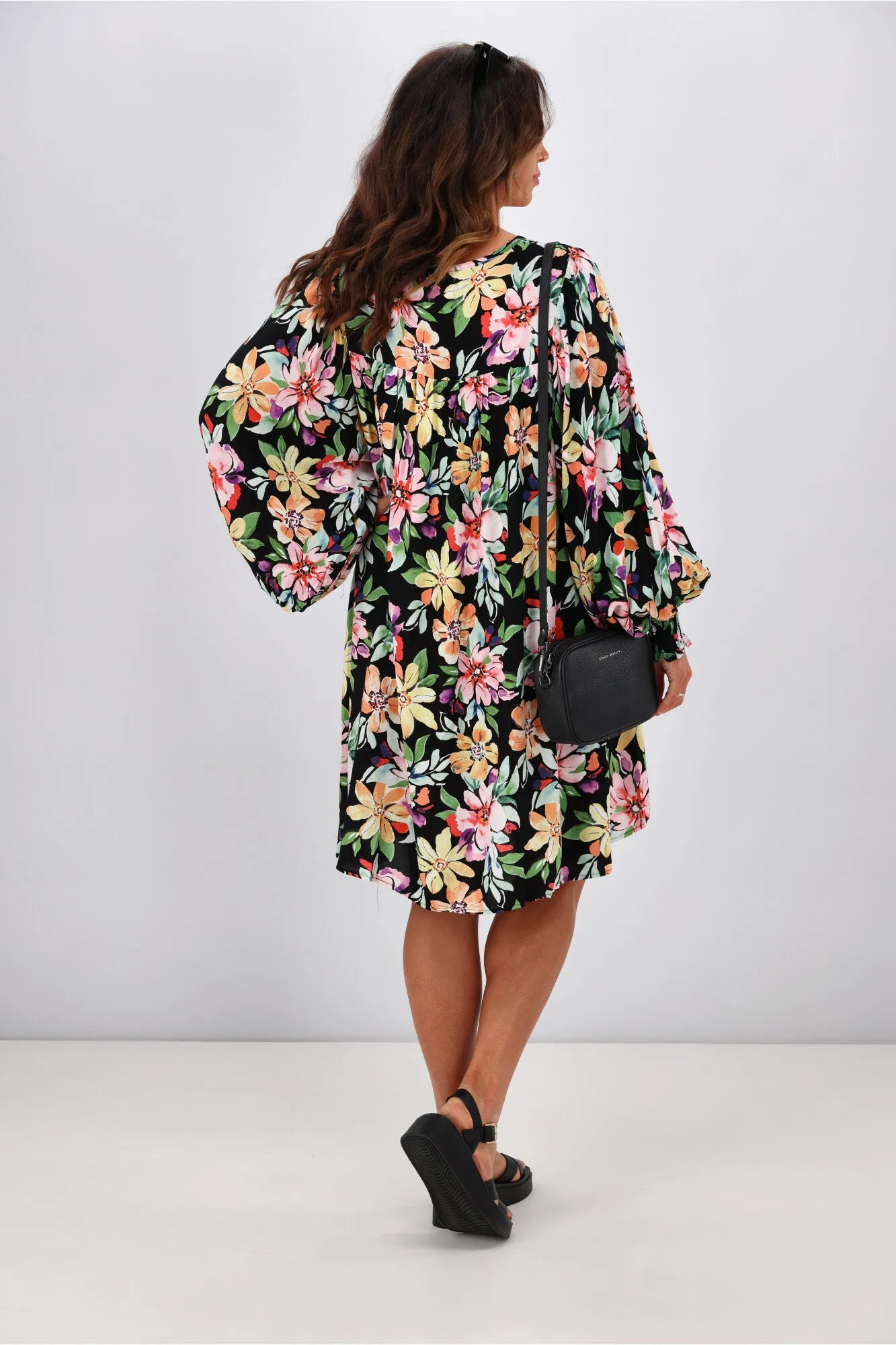 Dreamcatcher Vida Long Sleeve Mini Dress Floral