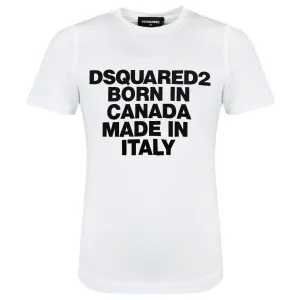 DSQUARED2 White 'Born In Canada' Tee