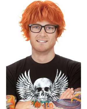 Ed Sheeran Orange Wig Glasses and Tattoo Sleeves Set