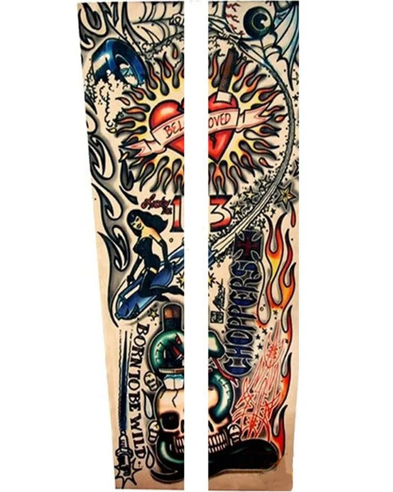 Ed Sheeran Orange Wig Glasses and Tattoo Sleeves Set