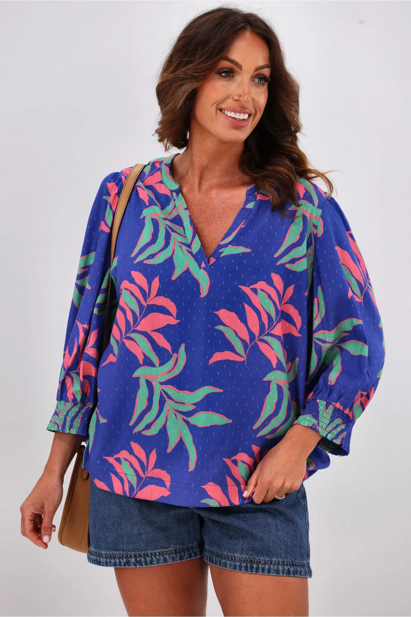 Elm Leilani Blouse Lani Tropical Print