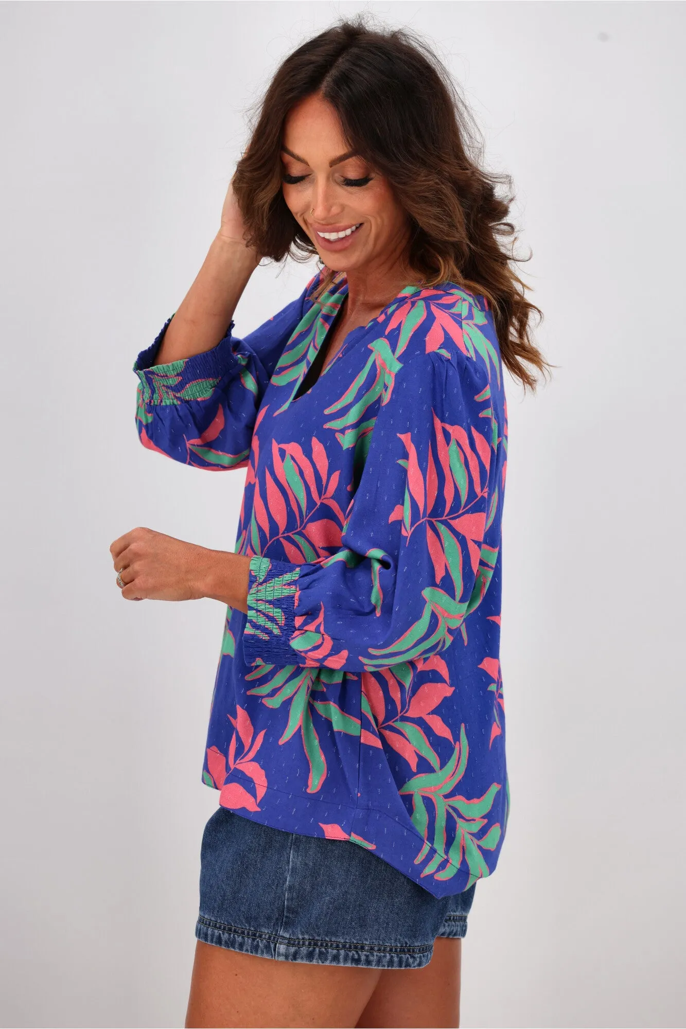 Elm Leilani Blouse Lani Tropical Print