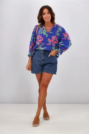 Elm Leilani Blouse Lani Tropical Print