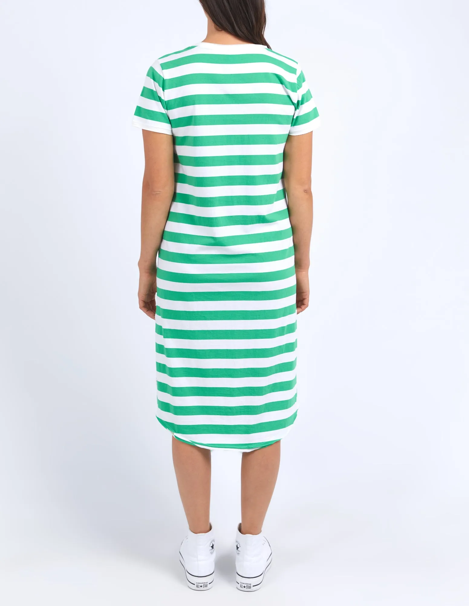 Elm Maeve Midi Dress Greenbriar & White Stripe