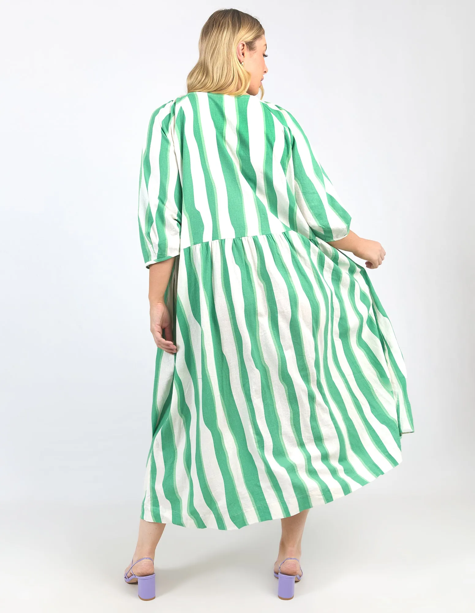 Elm Spritz Stripe Dress Greenbriar/White Stripe