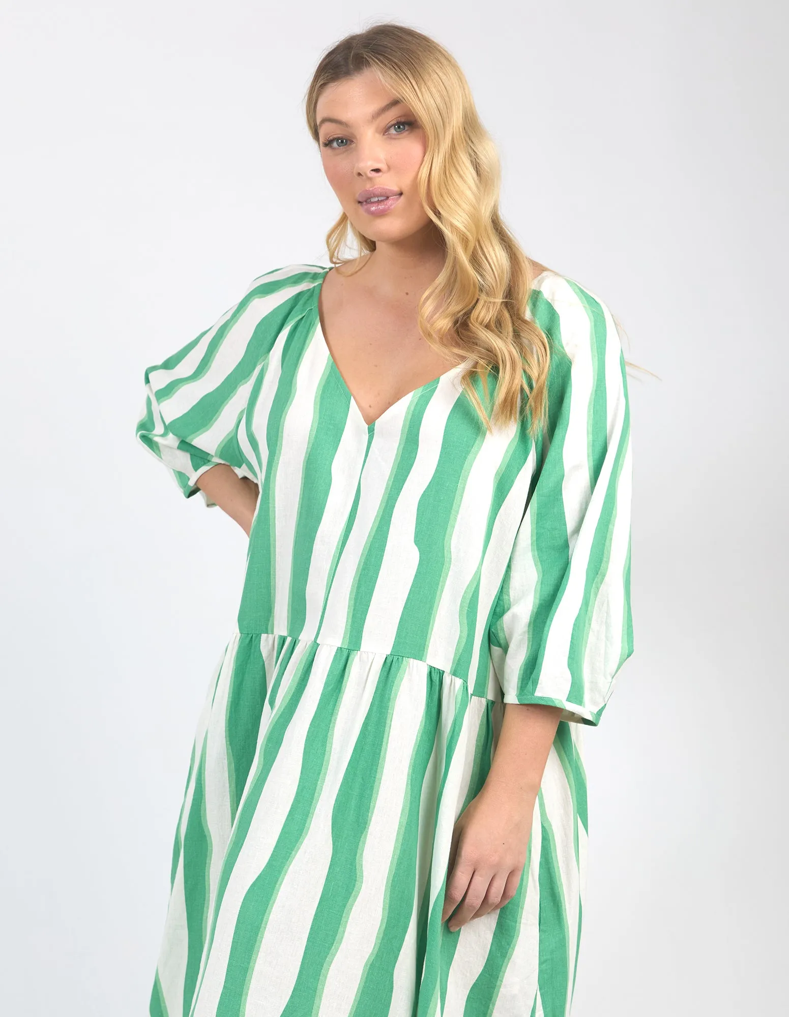 Elm Spritz Stripe Dress Greenbriar/White Stripe