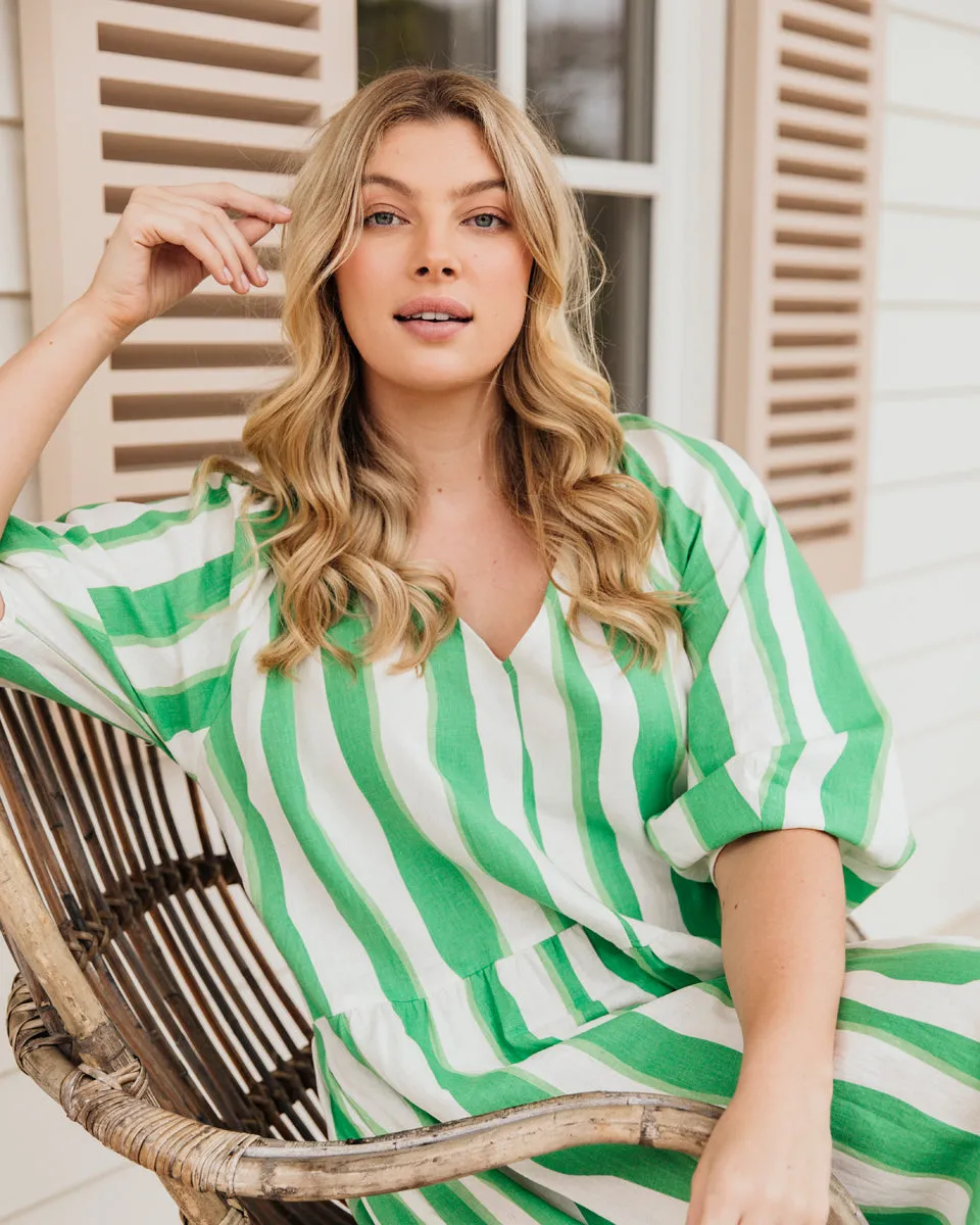 Elm Spritz Stripe Dress Greenbriar/White Stripe
