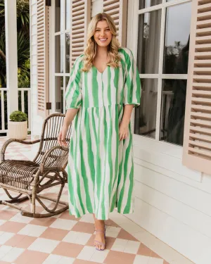 Elm Spritz Stripe Dress Greenbriar/White Stripe