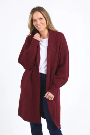 Elm Sylvie Longline Cardi Merlot