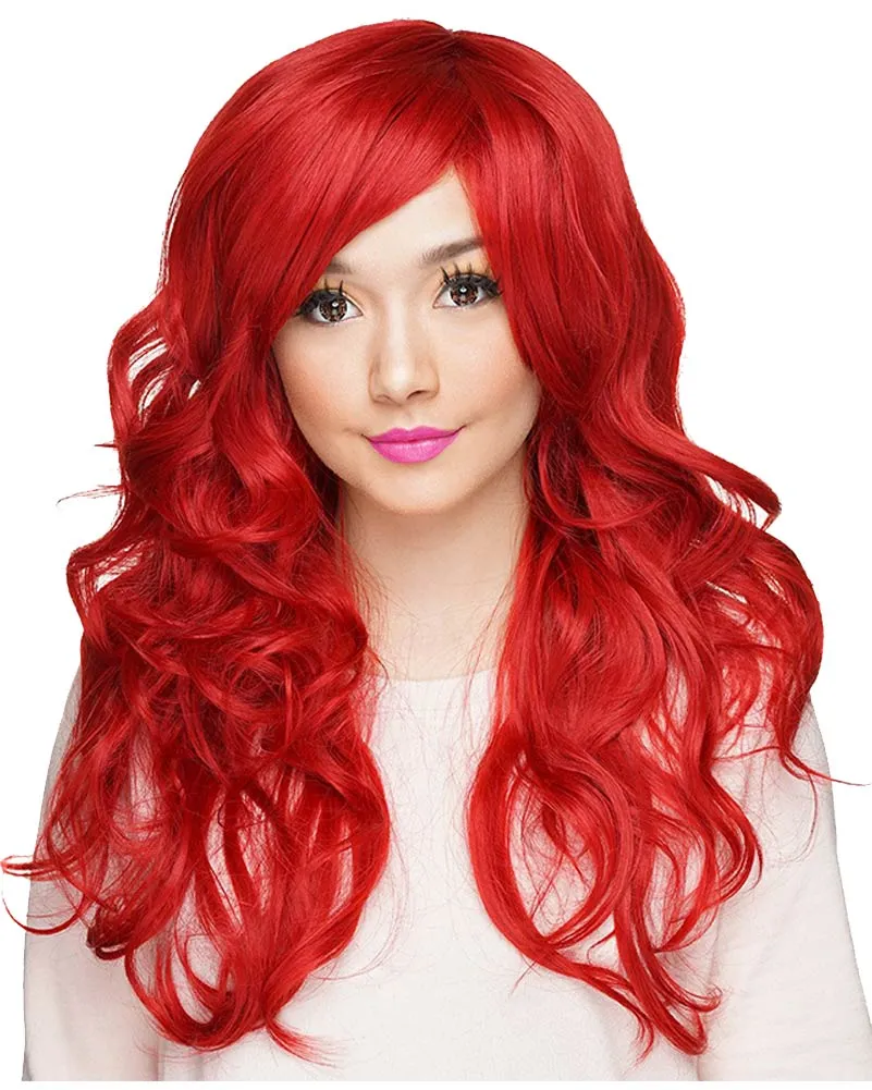 Farrah Siren Premium Long Wavy Red Wig