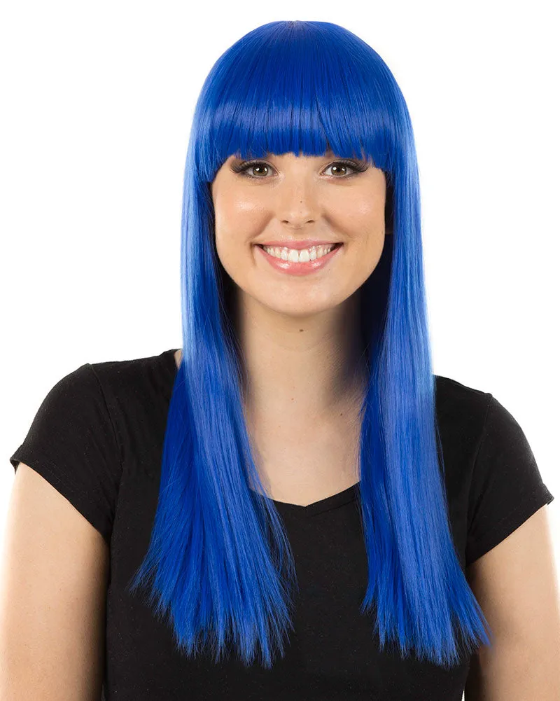 Fashion Deluxe Peacock Blue Long Wig