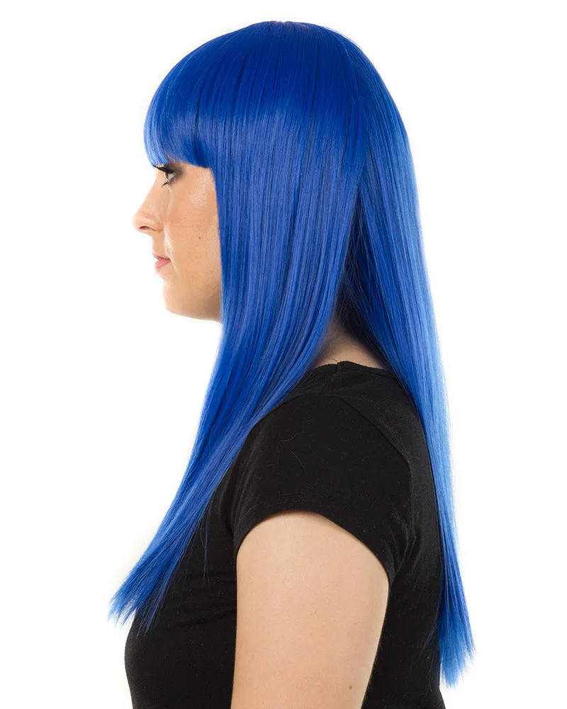 Fashion Deluxe Peacock Blue Long Wig