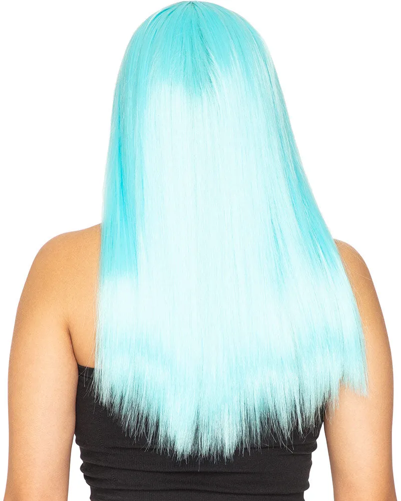 Fashion Deluxe Soft Teal Long Wig