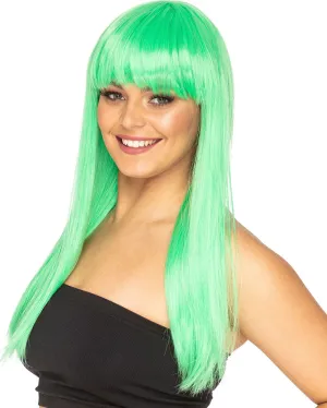 Fashion Deluxe Spearmint Green Long Wig