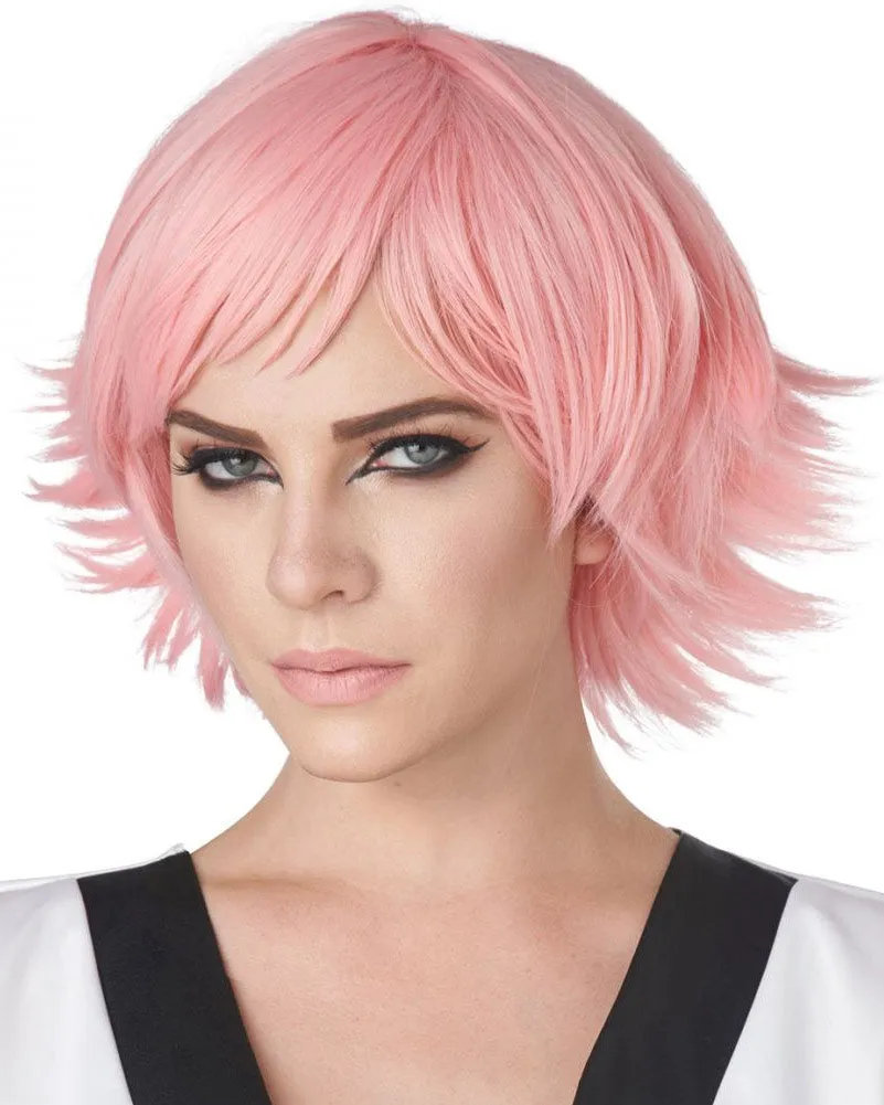 Feathered Short Pink Cosplay Wig