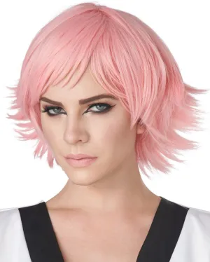 Feathered Short Pink Cosplay Wig