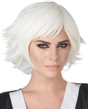 Feathered Short White Cosplay Wig