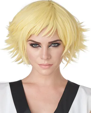 Feathered Short Yellow Cosplay Wig