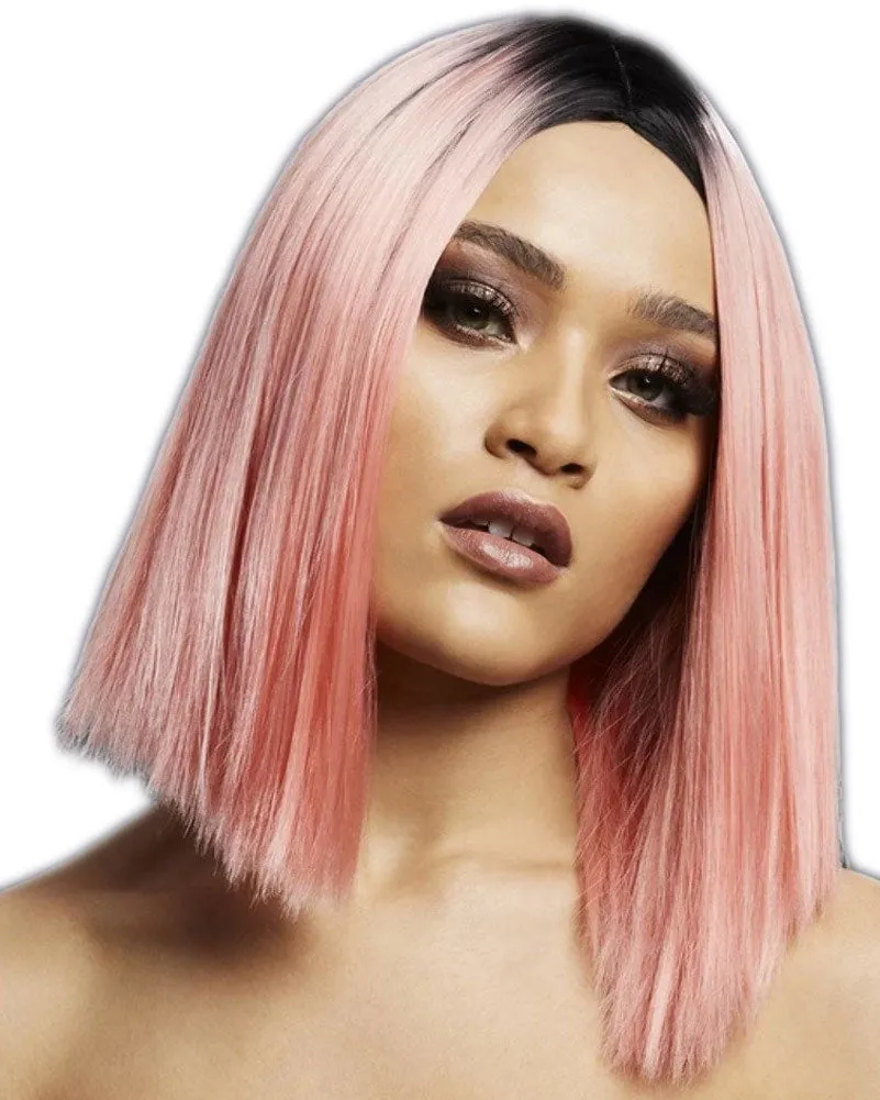 Fever Deluxe Kylie Two Toned Coral Pink Bob Wig