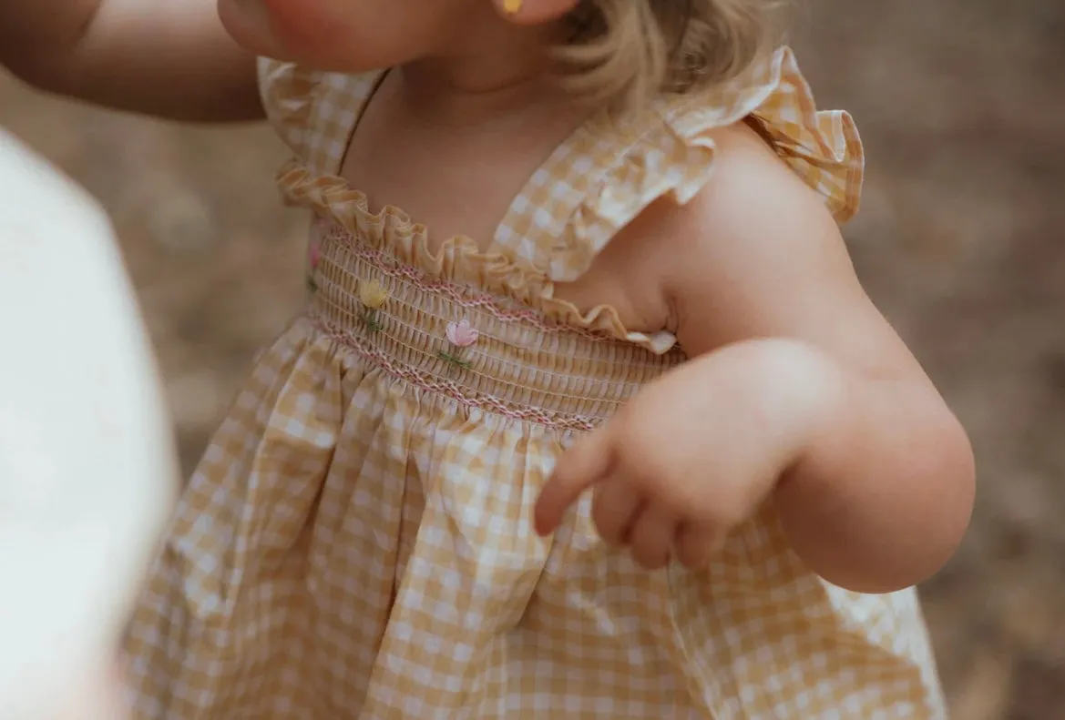 Flutter Two Piece Set - Yellow Gingham