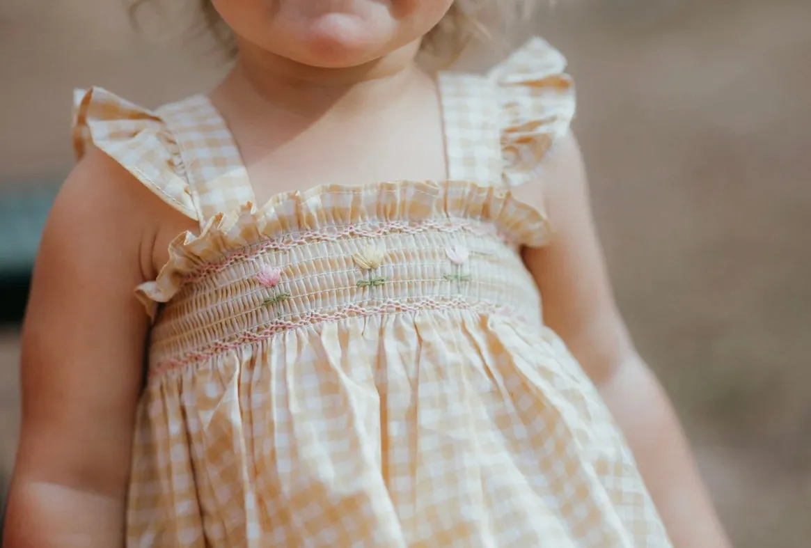 Flutter Two Piece Set - Yellow Gingham