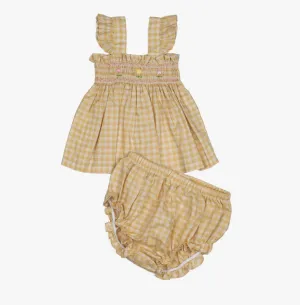 Flutter Two Piece Set - Yellow Gingham