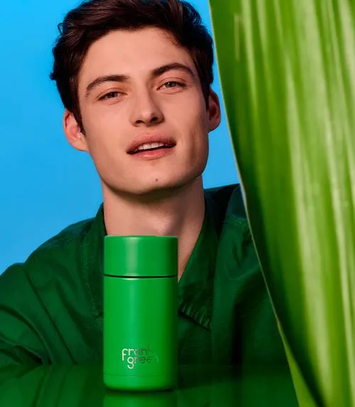 Frank Green 12oz/355ml Reusable Ceramic Cup Evergreen Push Lid